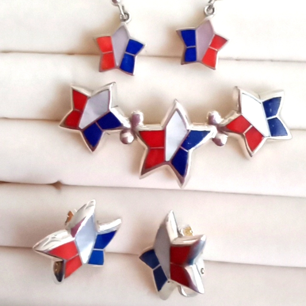 NATIVE AMERICAN INLAY SS STAR SET